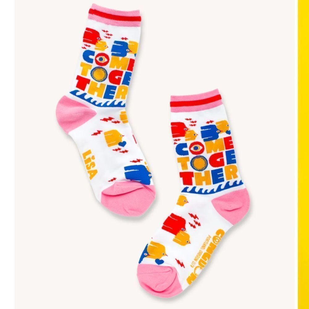 NWT Sock it to me Lisa Congdon designer Come Together Crew Socks
